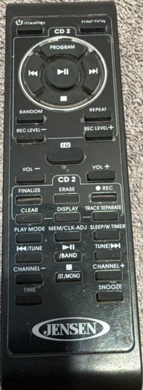 Jensen CD 2 Wireless Remote Control for Jensen CD 2 Home Audio System, Black